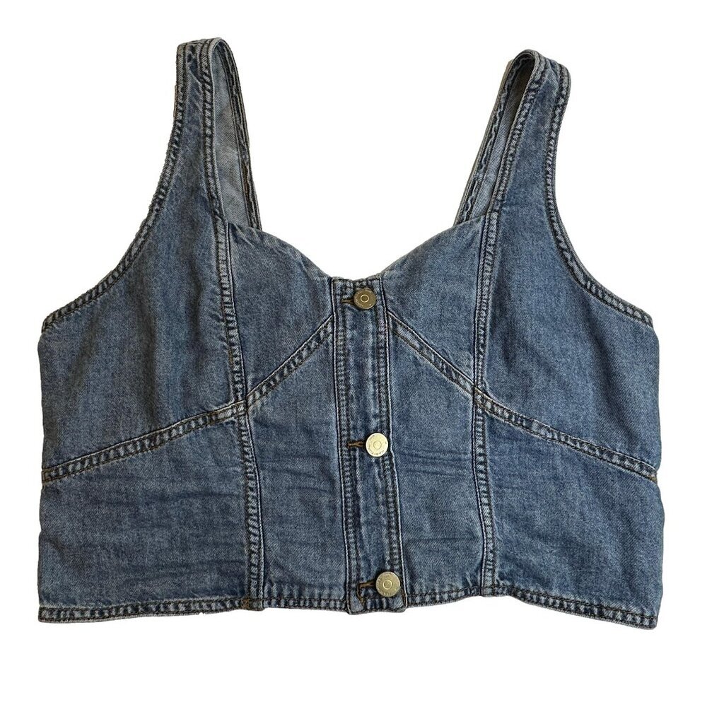Habitual Blue Denim Crop Tank Top